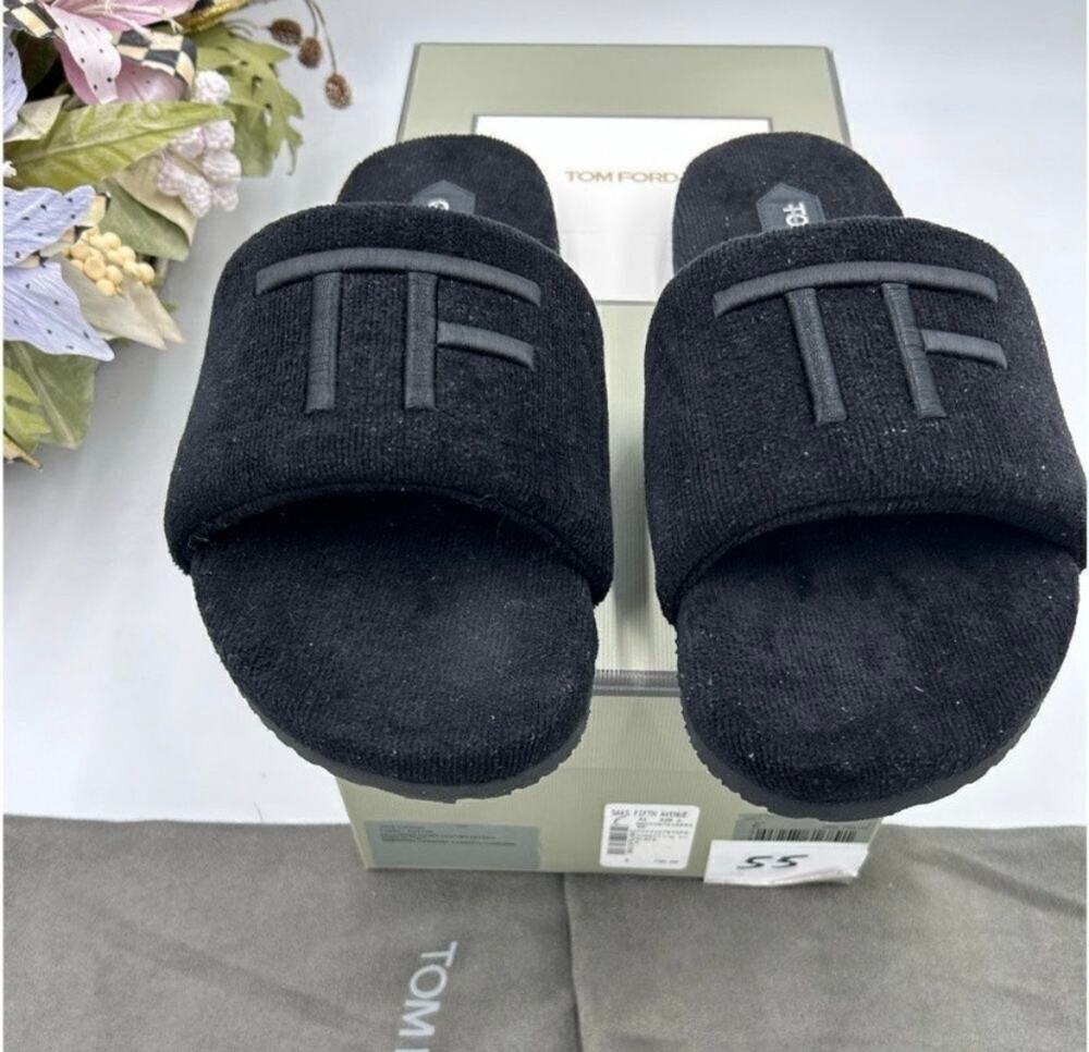 Men’s Tom Ford toweling velvet slipper size 8 made in Italy